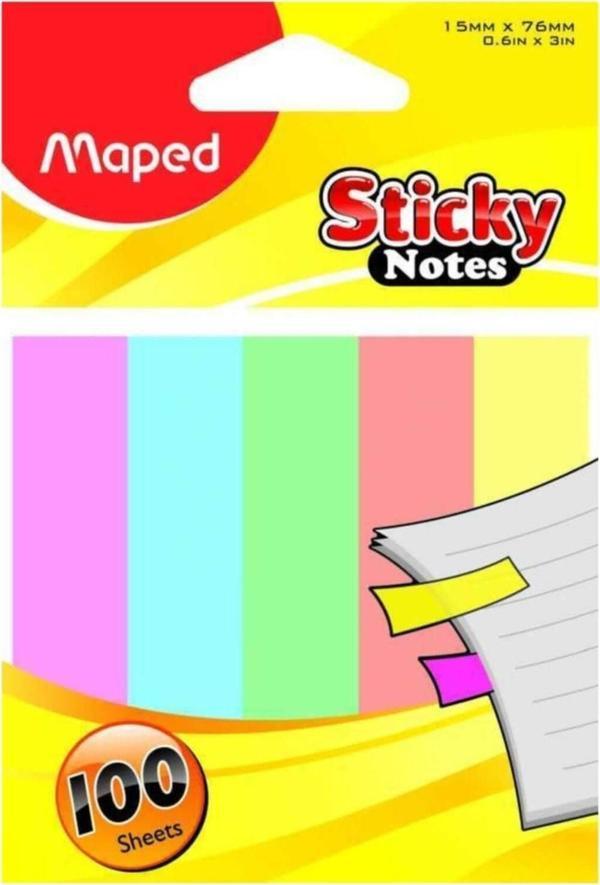 Maped 5'Li İndeks Ayraç 15x76 mm Yapışkanlı Not Kağıdı 100 Sayfa - Image 1