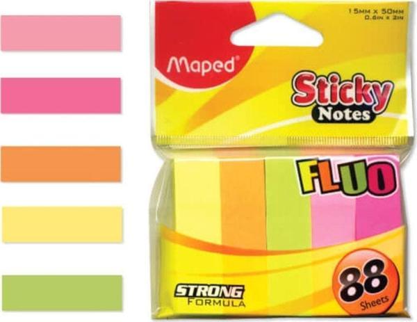 Maped Yapışkanlı Not Kağıdı 100 Yaprak 15x50 Mm Fosforlu - Image 1