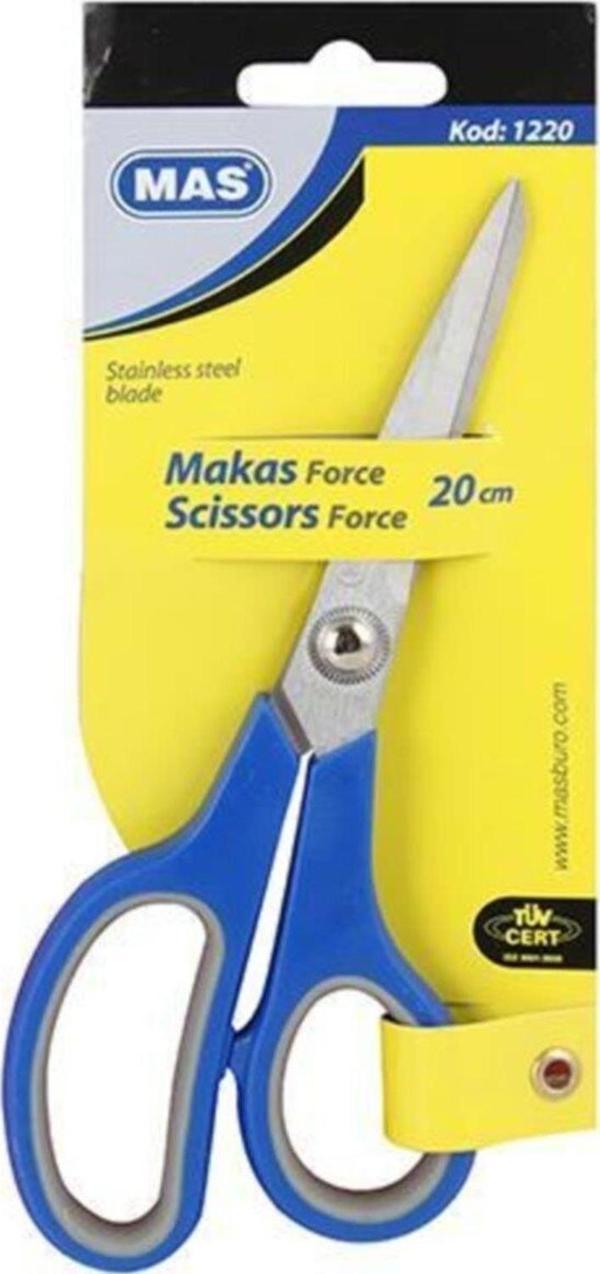Mas Büro Makası 20 Cm Paslanmaz Çelik Force Ofis Makası - Image 1