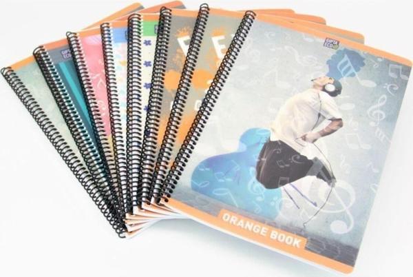 Gıpta Orange Book Spiralli Offset Plastik Defter A4 120 YP Kareli 4955 - Image 1
