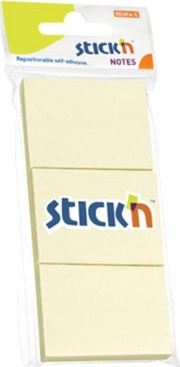 Gıpta Stickn 38 x 51 mm 3 Lü 100 Yaprak Pastel Sarı Yapışkanlı Kağıt - Image 1