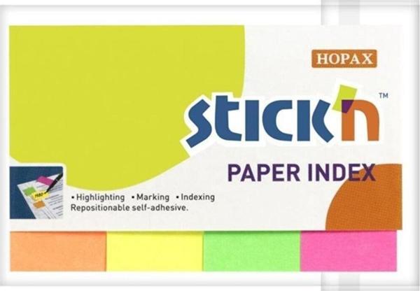 Hopax Stıckn İndeks 200 Yaprak 50x20 Mm Neon 4 Renk - Image 1