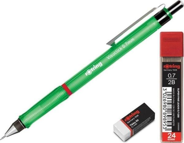 Rotring Okul Seti Visuclick Versatil + Uç Silgi 0.7 MM Yeşil - Image 1