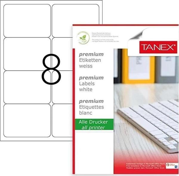 Tanex Lazer Etiket 100 Yaprak 99.1 x 67.7 Mm Lazer Yazıcı Etiketi - Image 1