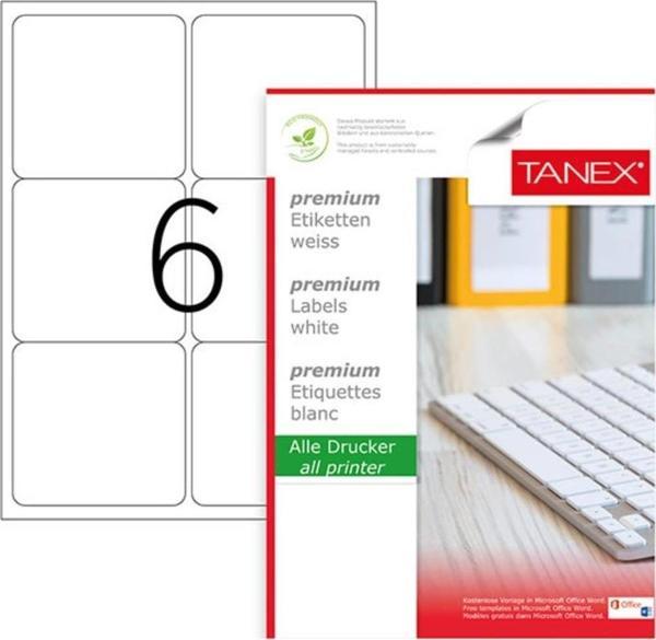 Tanex Lazer Etiket 100 Yaprak 99.1x93.1 mm Lazer Yazıcı Etiketi - Image 1