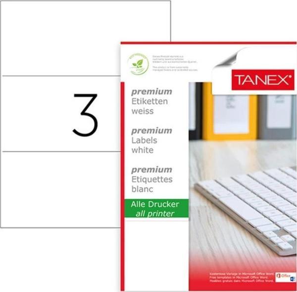 Tanex Lazer Etiket 100 YP 210x99 Laser-Copy-Inkjet TW-2003 - Image 1