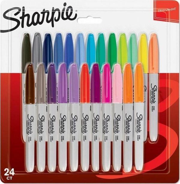 Sharpie Fine Permanent Markör İnce Uç Karışık 24 Lü Karışık Renk Markör - Image 1