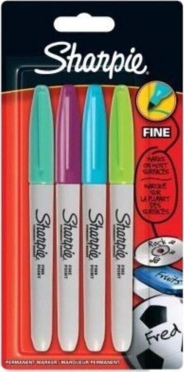 Sharpie Markör Permanent Fine Canlı Renkler 4 Lü Permanent Markör - Image 1