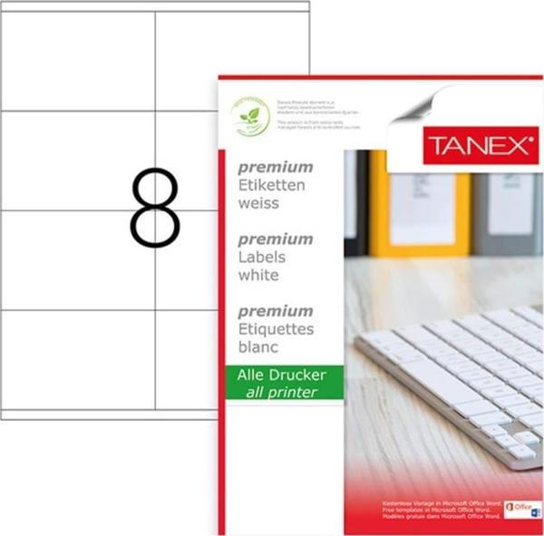 Tanex Lazer Etiket 100 Yaprak 105x70 Mm Lazer Yazıcı Etiketi - Image 1