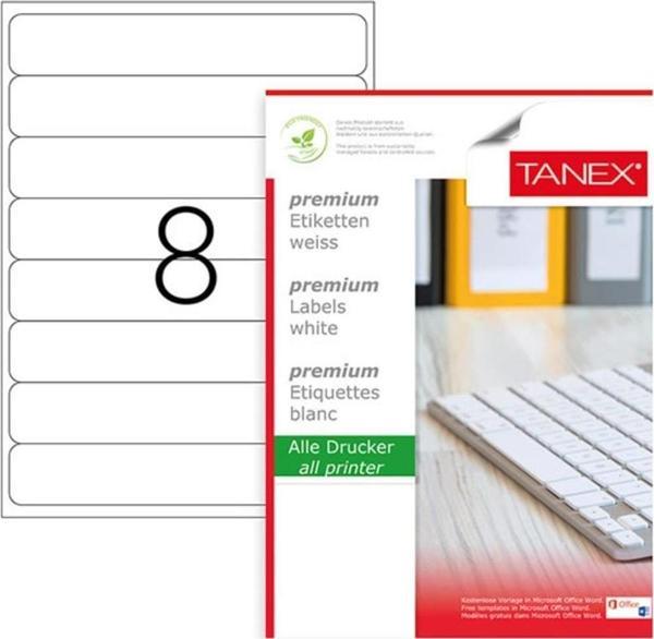 Tanex Lazer Etiket 100 Yaprak 192 x 34 Mm Lazer Yazıcı Etiketi - Image 1