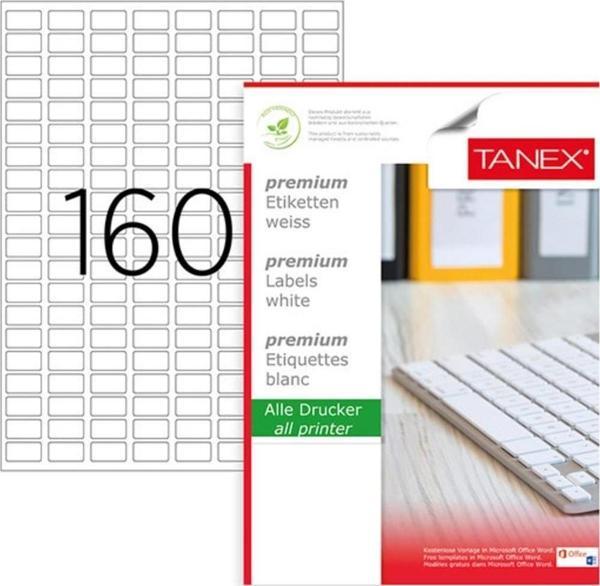 Tanex Lazer Etiket 100 Yaprak 22 x 12 Mm Lazer Yazıcı Etiketi - Image 1