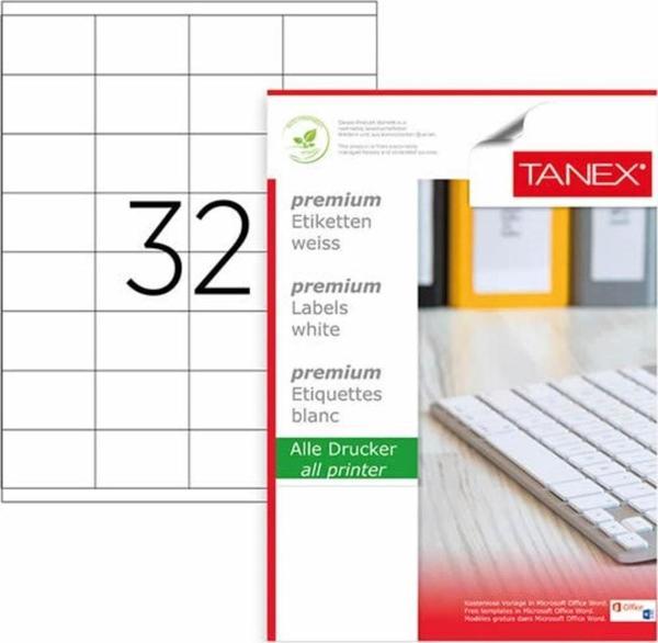 Tanex Lazer Etiket 100 Yaprak 52.5 x 35 Mm Lazer Yazıcı Etiketi - Image 1