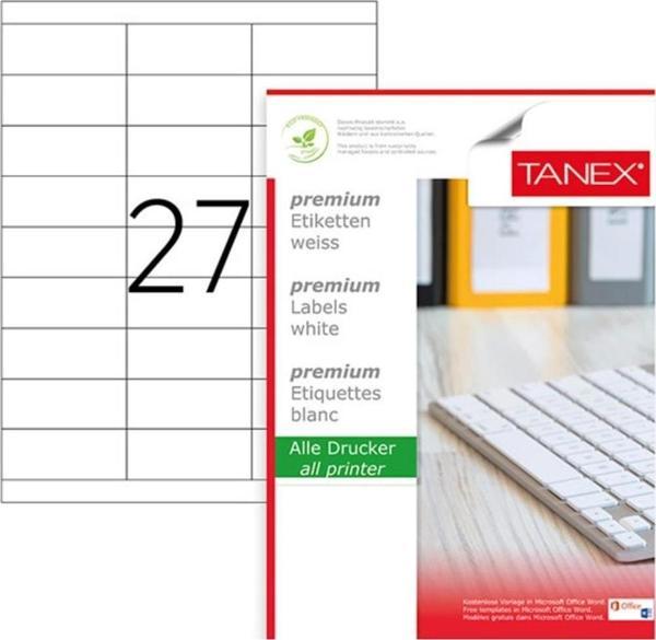 Tanex Lazer Etiket 100 Yaprak 70 x 30 Mm Lazer Yazıcı Etiketi - Image 1