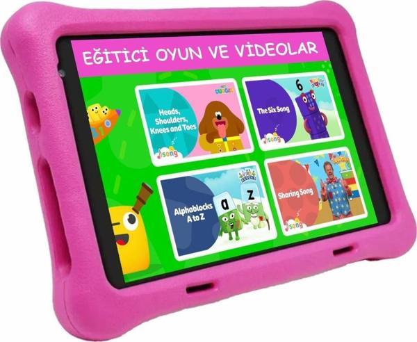 NPO 8" IPS Ekran 4GB 64GB Android 13.0 A133P 1.8GHz Antişok Çocuk Tableti, Kids Tablet Pembe RS407+ - Image 1