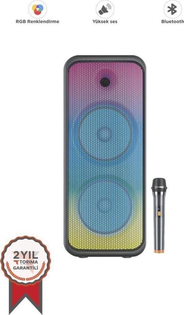 Torima D30 Siyah Mikrofonlu Kumandalı Bluetooth Hoparlör - Image 1