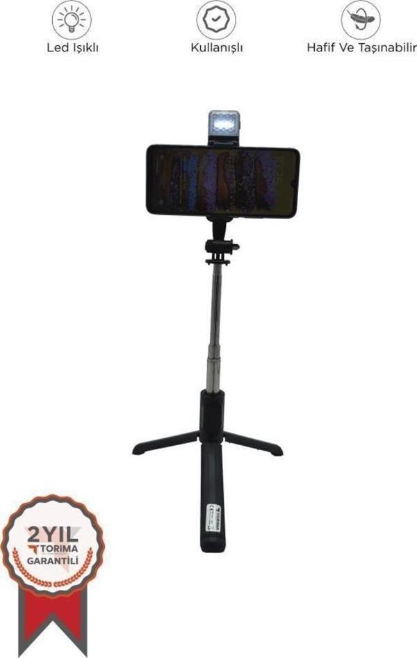 Torima Q07 Led Işıklı Kumandalı  Çok Amaçlı Tripod Selfie Çubuğu Anroid İos Uyumlu - Image 1