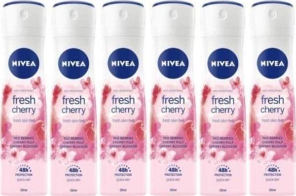 Nivea Fresh Cherry Kadın Deodorant 150 ml Sprey*6 Adet - Image 1