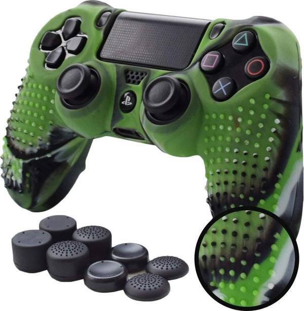 Cosmostech PS4 Controller Joystick Oyun Kolu Gamepad Uyumlu - Silikon Koruyucu Cover Yeşil Kamuflaj - Image 1