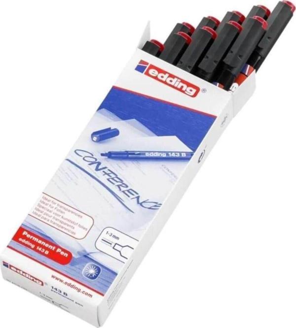 Edding Asetat Kalemi Permanent B Seri 1-3 MM Kırmızı (10 Lu Paket) - Image 1