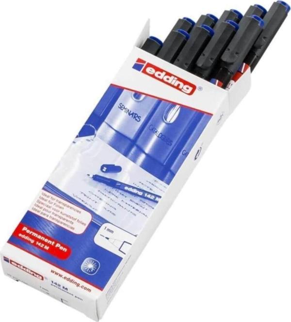 Edding E-142 M Asetat Kalemi Mavi 10 Lu (1 Paket 10 Adet) - Image 1