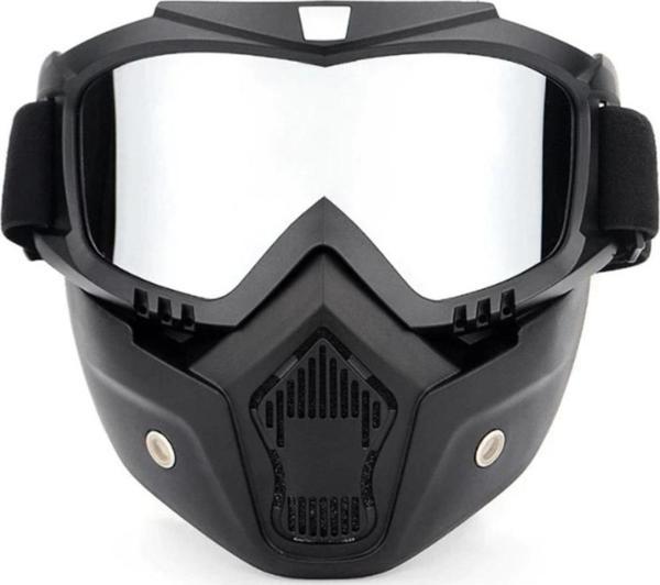 Cross Motosiklet Bisiklet Gözlüğü Açık Kask Maskesi Süngerli Bant Lastikli Jet Maske Aynalı Cam - Image 1