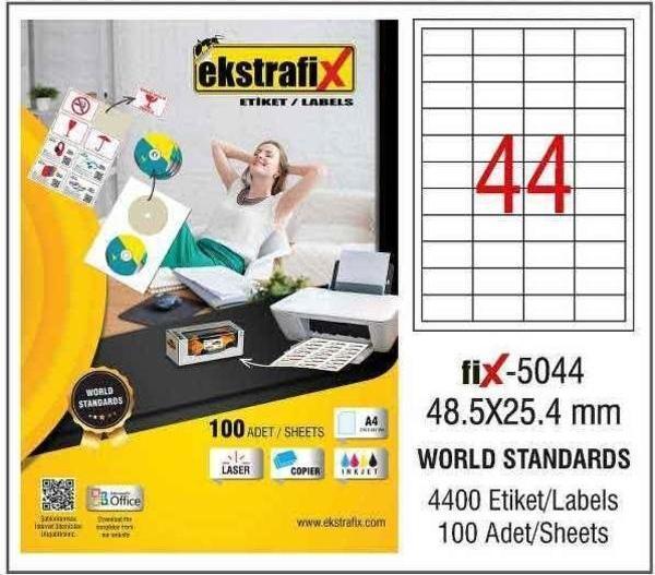 Ekstrafix Laser Etiket 48.5 x 25.4 mm 100 Yaprak Lazer Etiketi - Image 1