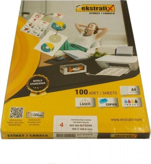 Ekstrafix Lazer Etiket 100 Yaprak 70 x 70 mm Sevkiyat Lazer Yazıcı Etiketi - Image 1