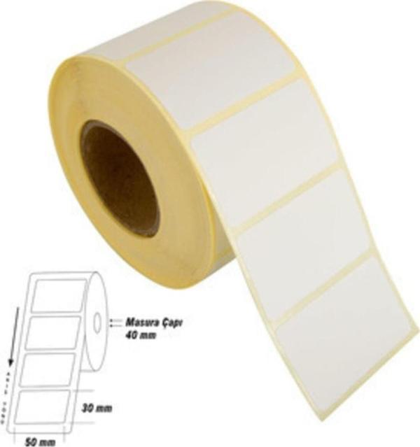 Tanex Barkod Etiketi Termal Eco 50x30 MM 40 MM Çap 1000 Lİ 1 Lİ (10 Lu Paket) - Image 1