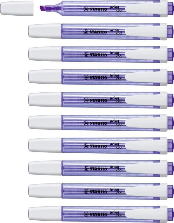 Stabilo Fosforlu Kalem Swing Cool Eflatun Fosforlu İşaretleme Kalemi (10 Lu Paket) - Image 1