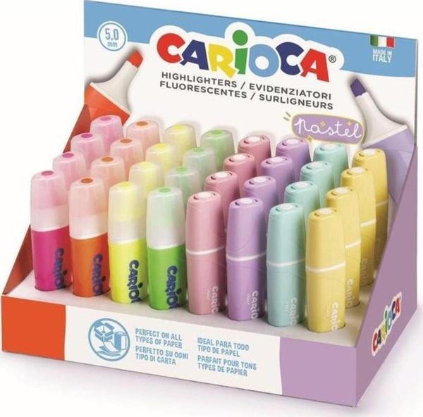 Carioca Fosforlu ve Pastel Işaretleme Kalemi 8 Renk 32'li Stand - Image 1