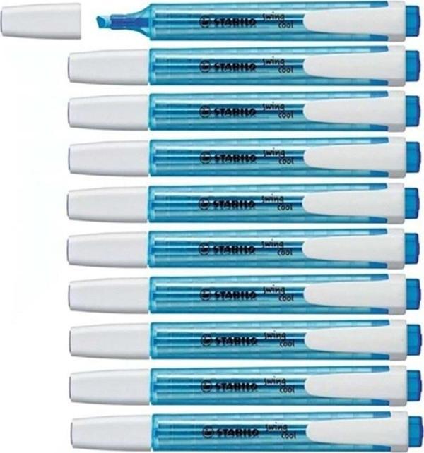 Stabilo Fosforlu Kalem Swing Cool Mavi (10 Lu Paket) - Image 1