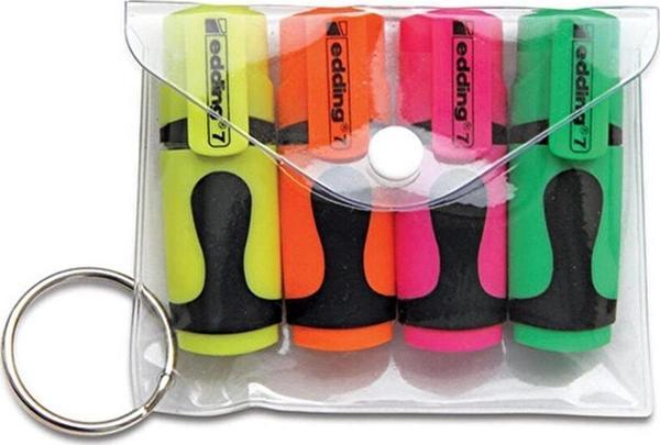 Edding Fosforlu Kalem Mini 4 LÜ Poşet Karışık - Image 1