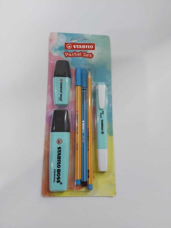 Stabilo Fosforlu Kalem Tek Renk Pastel Set 6 Lı Mavi - Image 1
