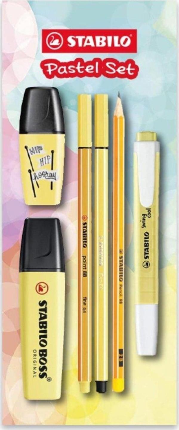Stabilo Fosforlu Kalem Tek Renk Pastel Set 6 Lı Sarı - Image 1