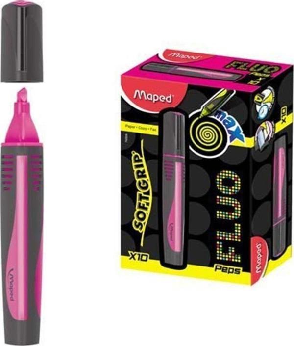 Maped Fosforlu Kalem Max Fluo Peps Mini Pembe (10 Lu Paket) - Image 1