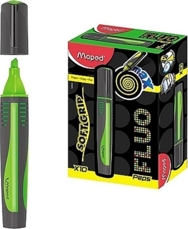 Maped Fosforlu Kalem Max Fluo Peps Mini Yeşil Fosforlu İşaret Kalemi (10 Lu Paket) - Image 1