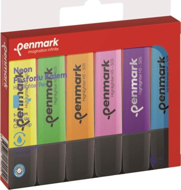 Penmark Highlighter Neon Fosforlu Kalem 6 Renk - Image 1