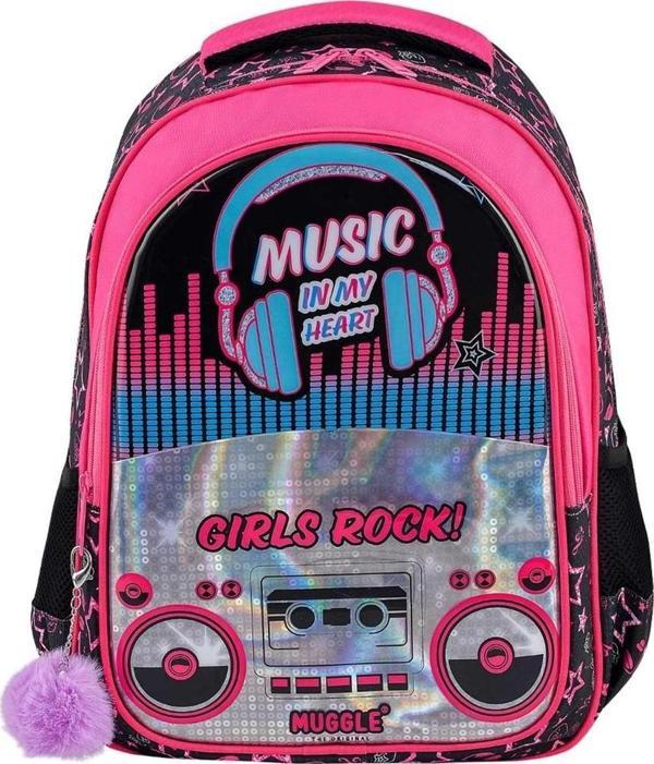 Muggle Okul Çantası Music Siyah İlkokul Sırt Çantası - Image 1