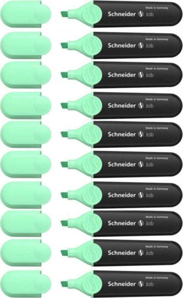 Schneider Job Fosforlu Kalem Pastel Nane Yeşili (10 Lu Paket) - Image 1