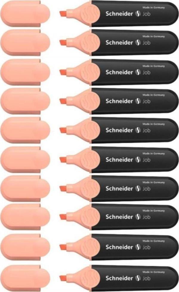 Schneider Job Fosforlu Kalem Pastel Şeftali (10 Lu Paket) - Image 1