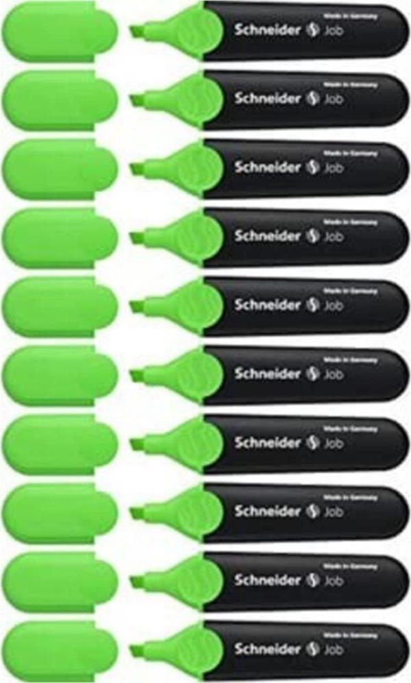 Schneider Job Yeşil Fosforlu Kalem (10 Lu Paket) - Image 1
