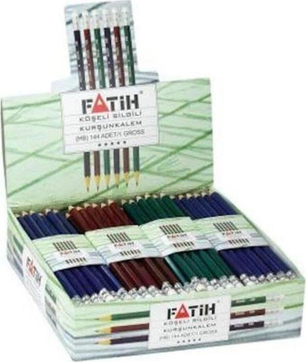 Fatih Kurşun Kalem Köşeli Silgili Kurşun Kalem (144 Lü Paket) - Image 1