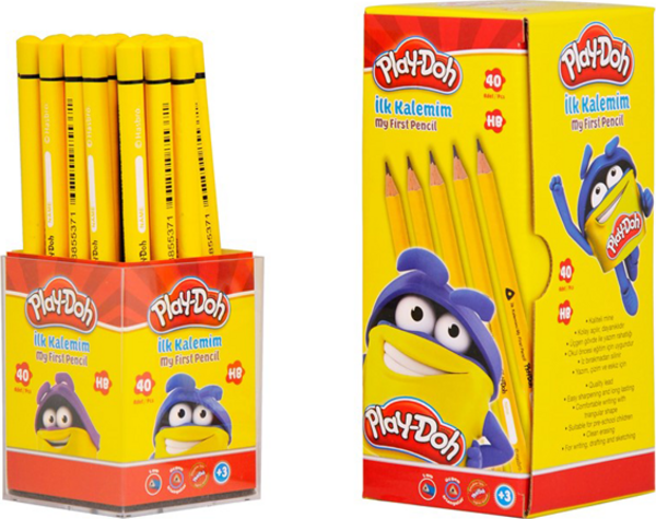 Play-Doh Kurşun Kalem İlk Kalemim Üçgen Jumbo Başlangıç Kalemi (40 Lı Paket) - Image 1