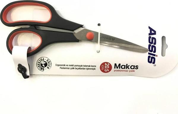 Cassa Makas Inoxy 20.5 CM Ofis Büro Makası Kırmızı Siyah (12 Li Paket) - Image 1