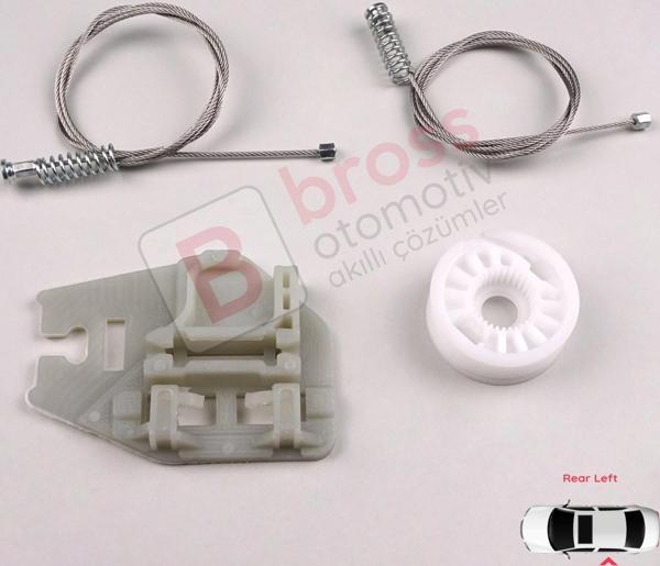 BMW 3 Serisi E46 1998-2005 4/5 Kapı İçin Arka Sol Cam Kriko Seti - Image 1