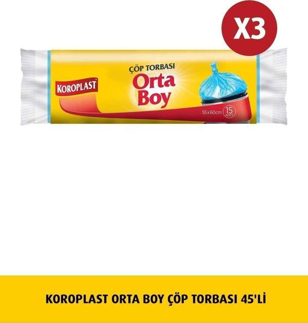 Koroplast Orta Boy Çöp Torbası 15'li X 3 Adet  - Image 1