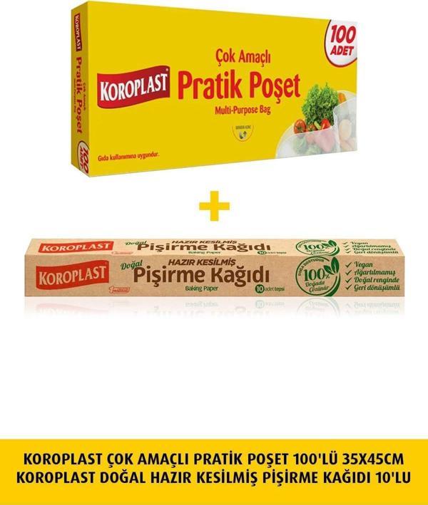 Koroplast Pratik Poşet 100lü 35*45+Hazır Kes. Piş. Kağ.10lu - Image 1