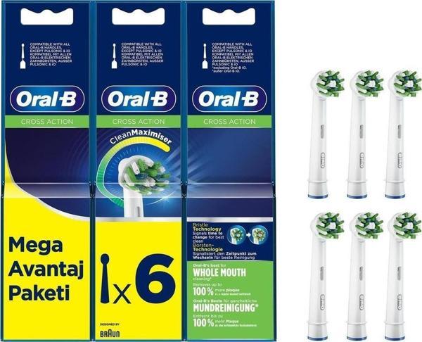 Oral-B Cross Action Şarjlı Diş Fırçası Yedek Başlığı 6’Lı - Image 1