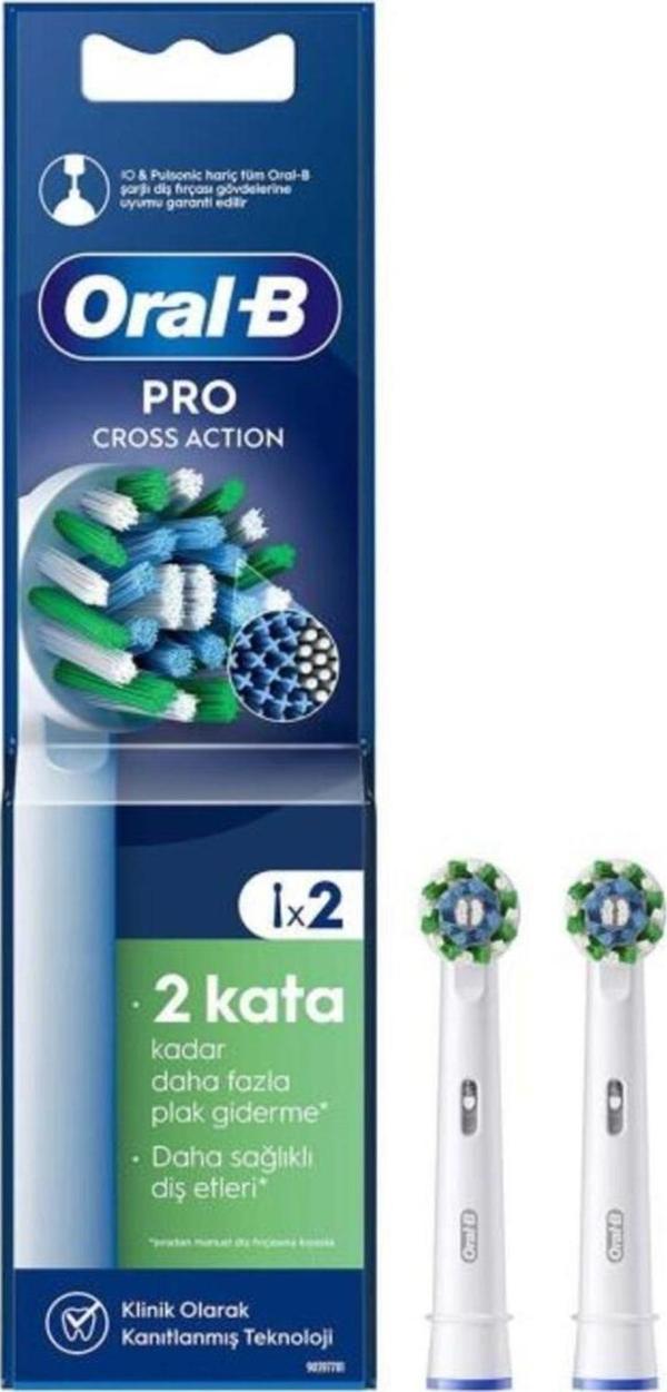 Oral-B Şarjlı Diş Fırçası Yedek Başlığı Cross Action x-Filament 2 Adet Ürün - Image 1