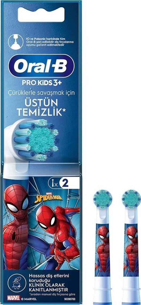 Oral-B Şarjlı Diş Fırçası Yedek Başlığı Spiderman 2 Adet Ürün - Image 1